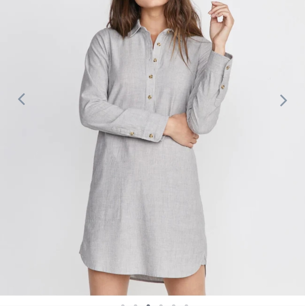 Marine Layer Kiki Popover Dress Gray White Striped Size Medium